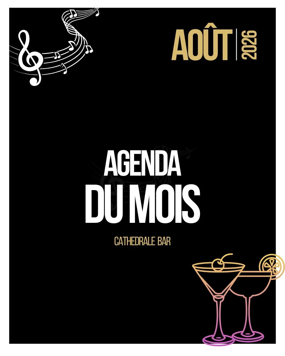 Couverture de l'agenda du mois d'août 2026 de La Cathédrale