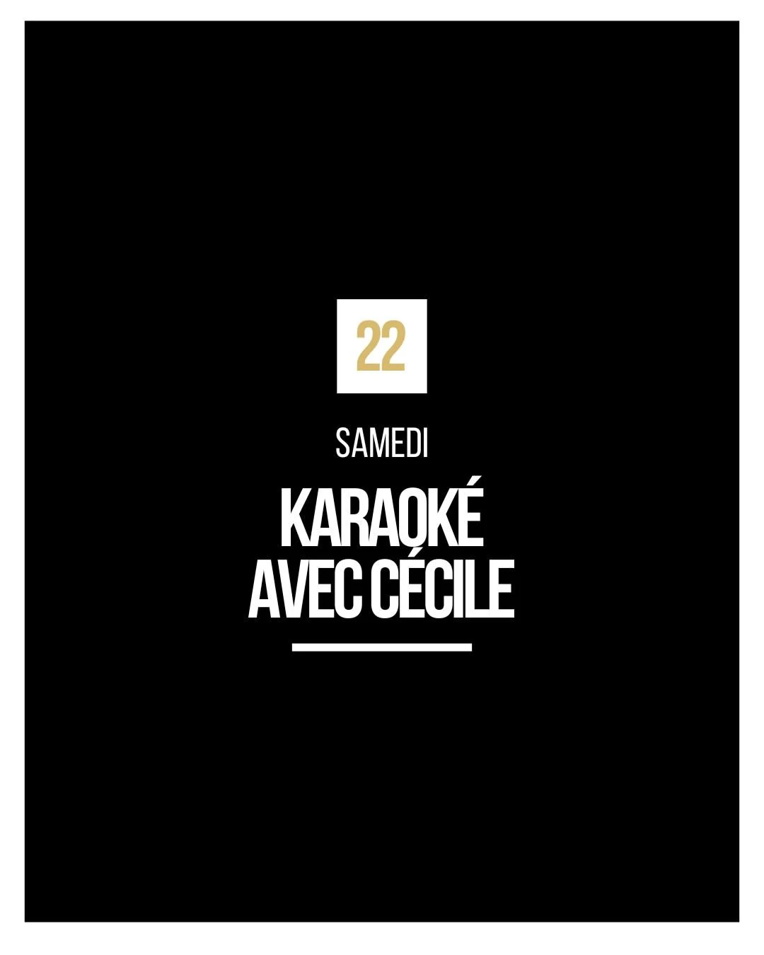 Agenda d'août : karaoké avec Cécile, le samedi 22 à partir de 20h