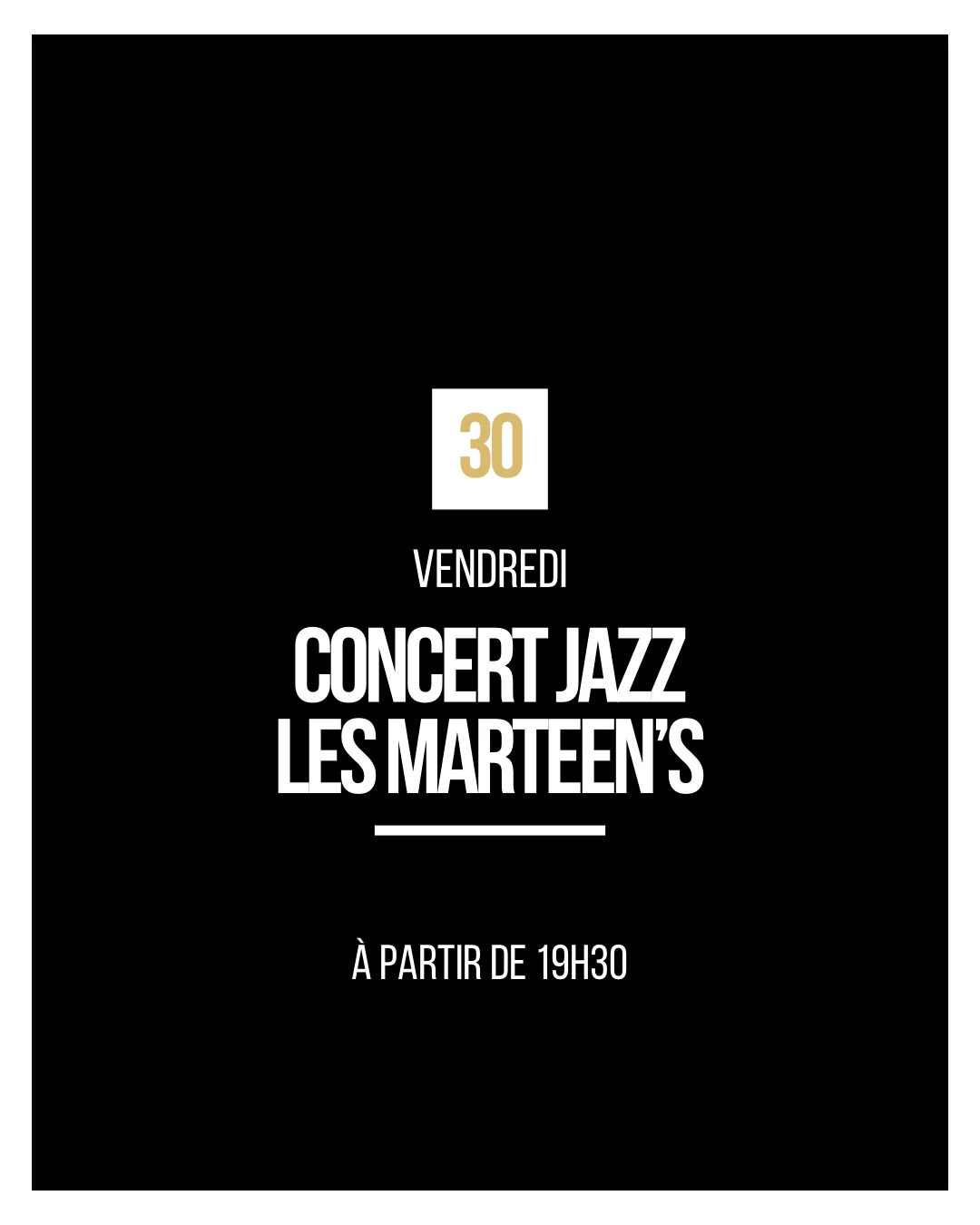 Agenda d'octobre : concert jazz des Marteen's, le vendredi 30 à partir de 19h30